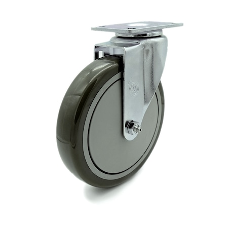 Service Caster 6 Inch Gray Polyurethane Wheel Swivel Top Plate Caster SCC-20S614-PPUB